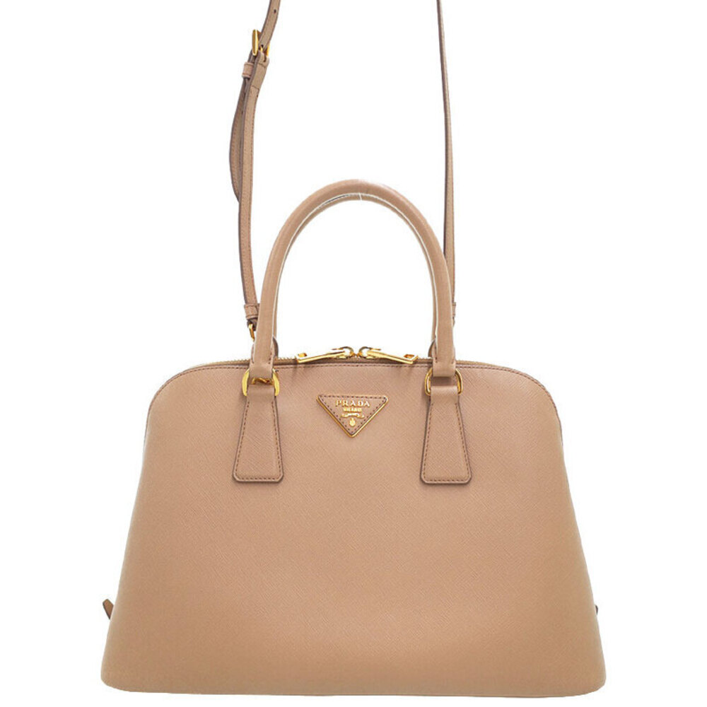 Prada Promenade Saffiano Leather Bag neutral cameo Pink
